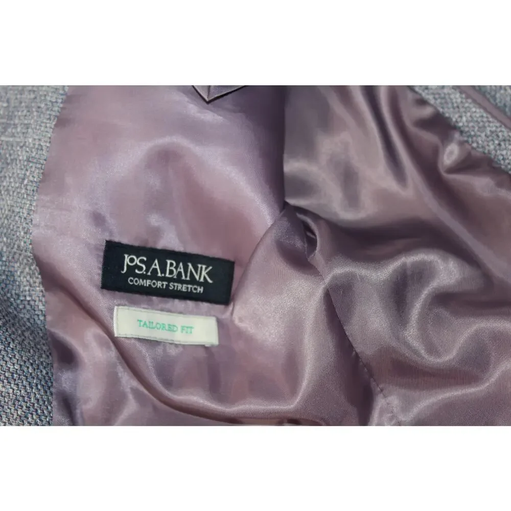 Jos a Banks Blazer Mens 42R Purple Unstructured Tweed Comfort Stretch